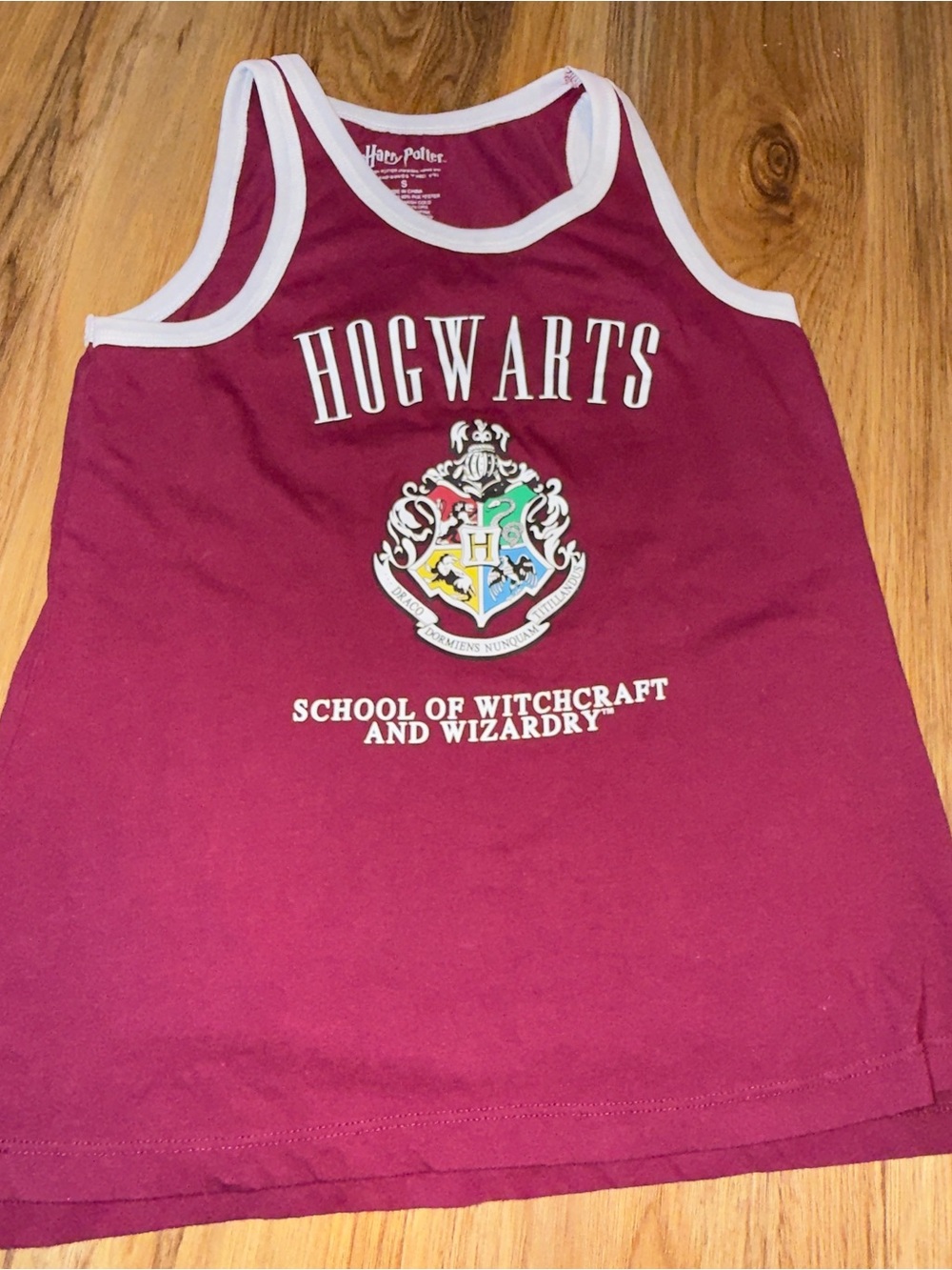 Warner Bros. Hogwarts Maroon Tank Top with White Trim - Kids